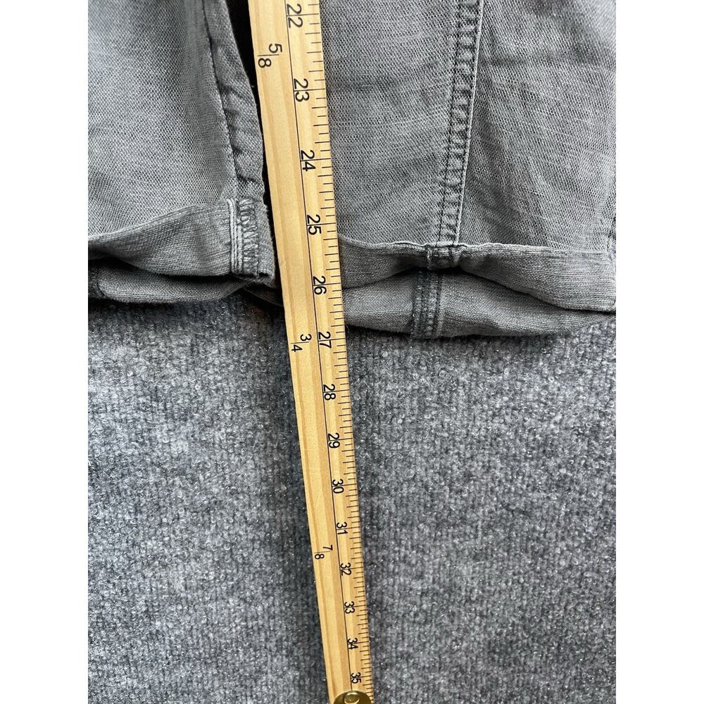 C&C California Linen Blend Casual Pants in Gray Pull-on Breaded Belt‎ - Picture 6 of 11